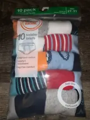 Wonder Nation ~ Toddler Boy's Briefs 10-Pair Underwear Tag Free Cotton ~ 2T-3T