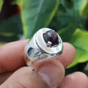 Beautiful Natural Unheated Untreated Ruby In Pota Shape Pakistani Ruby Ring 925