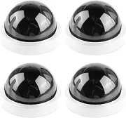 GOMETY Pack of 4 Dummy Camera with Red Flashing LED, Deceptively Real Fake Security Camera, Dummy CCTV Dummy Surveillance Camera, Fake Dome Camera for Home and Office Surveillance (White)