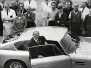 Sir David Brown with his Aston Martin DB6 1967 Motor Show Old Photo