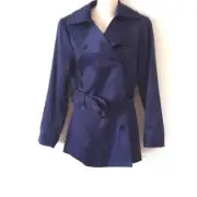 NWT Pamela Dennis Blue Private Client Group Trench Coat XS