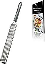 Thiru Premium Fine Grater, Ideal as Parmesan Grater, Ginger Grater, Nutmeg Grater or Lemon Grater, Safe Handling Thanks to Non-Slip Base, Razor-Sharp Stainless Steel Blades with Protective Element
