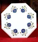 Marble Coffee Table Top with Gemstone Inlay Work Living Room Side Table for Home
