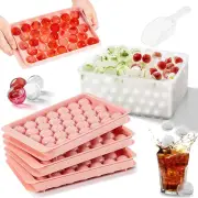 5 Pack round Ice Cube Tray,Ice Ball Maker Mold for Freezer with Bin,Circle Ice C