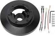 Brilluxa 6 Holes Steering Wheel Hub Adapter Kit, Universal Short Hub Adaptor, Compatible with M3 Z3 318 325 E39 840i 850i, Black Steering Wheel Adapter