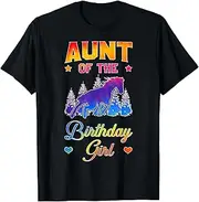 [VidiAmazing] Aunt of The Birthday Girl Horse Family Bday Party ds480 T-Shirt