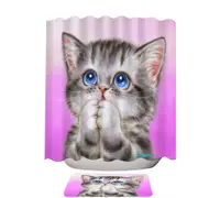 Adorable Kitten Begs for Love Cute Cats Painting Shower Curtain
