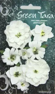 Green Tara - Fantasy Blooms - Mixed paper flower- White