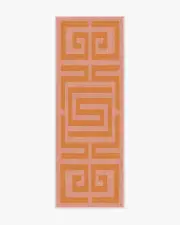 75' x 215' | Machine Washable Runner Rug | Kid & Pet Friendly | Indoor Rug | Maze Pink & Orange Tufted Rug | Ruggable