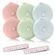 Mini Retractable Tape Measure(6 Packs) + Soft Fabric Sewing Ruler(2 Pieces)