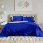 Royal Comfort Kensington 1200TC 100% Cotton Stripe Bed Sheet Set - Double Bed, Indigo - Double