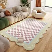 Carpets for Living Room Plaid Children Bedroom Fluffy Rug Home Decoration Cloakroom Floral Plush Mats,3,80x120cm