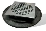 ProFlo PF42947SQ Cast Iron Shower Drain with Square Chrome Finish Top