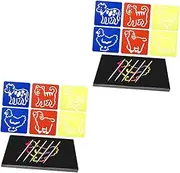 Vaguelly 2 Sets DIY Scratch Painting Paper Sheets for Boys and Girls Complete Craft Kit Stencils Pen No Odor Thick Paper