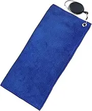 Golf Towel for Club Cleaning with Retractable Hook for Active Lifestyle, Blue