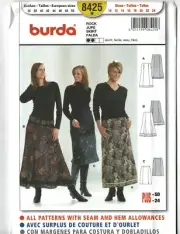 Burda 8425 Sewing Pattern - Misses Skirt - Maxi-Knee Length