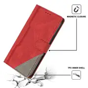 Clasp Case with Flip Wallet Stand Function Cover for iphone 15 pro - Red