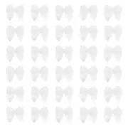 200 Pcs Mini Ribbon Bow 1" Mini Fabric Satin Ribbon Flower Bows, Wood White