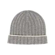 [Brunello Cucinelli] Brunello Cucinelli Cashmere Two-tone Beanie L GREY
