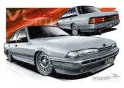 Commodore VL VL INTERCEPTOR ASTEROID SILVER A2 FRAMED PRINT (HC97B)