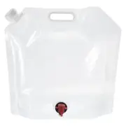 10L Collapsible Water Container Bag with Spigot PE Folding Water Jug White
