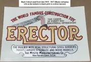 1915-16 A.C. GILBERT / MYSTO TYPE I ERECTOR SET BOX DECAL
