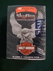 Harley Davidson trading card set of 90 + patch, SkyBox, 1994, factory sealed