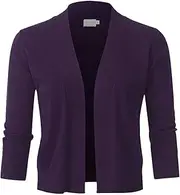 [JSCEND] Womens Classic 3/4 Sleeve Open Front Cropped Bolero Cardigan (S~XL)