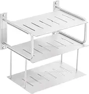 Llazsybz 3 -Layer Projector Establishment for Wall Storage Box Resistant Aluminum Organizer Router, White