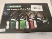 Am/Fm/wb Weather Emergency Radio. Solar/Hand Crank/Usb/Flashlight/ 10,000mAh Bat