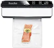 Vacuum Sealer Machine, Automatic Food Sealer 7MM Air Sealing System for Food Savers with Cutter and Bag Storage, Dry Wet Moist Food Modes, Easy to Clean, Compact Starter Kit