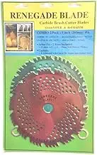 2pk-8"-44t/56t Combo Pack - (1) 44t Green Viper (1) 56t red Razor - Hybrid Pack - RENEGADE BLADE® - GS1 Barcoded Shelf Hanging Blister Pack- Carbide Brush Cutter Blades, 203mm Dia.