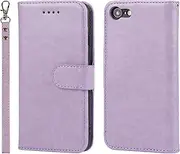 Cavor for iPhone SE 2020/ SE 2022, iPhone 7, iPhone 8 Wallet Case for Women, Flip Folio Kickstand PU Leather Case with Card Holder Wristlet Hand Strap, Stand Protective Cover for iPhone7/ iPhone8/ iPhoneSE2/ SE3 4.7'' Phone Cases-Purple