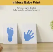Baby Hand & Footprint Kit, 3 Baby Inkless Print Pads, Red Yellow Green, 9 Cards