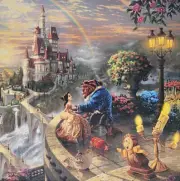 Disney Mini Canvas-Beauty and the Beast-Falling In Love-Thomas Kinkade