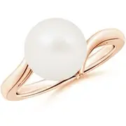 Solitaire Freshwater Pearl Bypass Ring