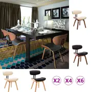 2/4/6x Solid Bent Wood Dining Chair Faux Leather/Fabric Multi Colours vidaXL