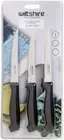 Laser Steak Knife Box 6 Piece Kitchen Knife Set Silver & Black W1184
