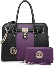 [Dasein] Women's Fashion Handbags Shoulder Bag Satchel Purse Tote Top Handle Work Bag 2pcs Set for Ladies Women