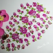37pcs *5 Appliques *16 Motifs *16 Tri-buds *Embroidered Floral Venise Lace