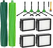 Replacement Parts for iRobot Roomba i1+/i2+/i3+/i4+/i5+/i6+/i7+/i8+/j5+/j6+/j7+/j8+/e5/e6/e7, i & j & e Series Vacuum Cleaners 1 Set Brush Roller | 4 Side Brushes |4 Filters (Not for Combo j7+ j9+)