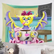 Pink and Purple Girly Dragon Tapestry