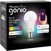 Mirabella Genio Smart home Wi-Fi RGB Colour Change Light Bulb 9W BC B22 Bayonet