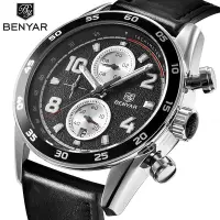 在飛比找Yahoo!奇摩拍賣優惠-新款推薦百搭手錶 賓雅BENYAR 跨境手錶男士手錶時尚防水