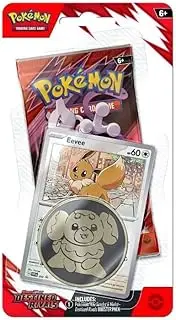 Pokemon TCG Trading Card Game Scarlet and Violet Destined Rival Single Pack Booster with Coin and Promo Card (Eevee)