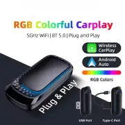 Wired to Wireless CarPlay RGB BOX Adapter Car Radio USB / Type-C Plug and Play