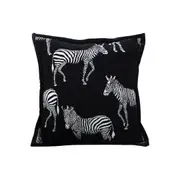 SOGA 50cm Throw Pillow Black Light Luxury Zebra Square Pillow for Home Decor