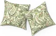 TWLEAR Outdoor Pillows for Patio Furniture 18x18 inch, Square Outdoor Throw Pillows with Inserts, Decorative Toss Pillows for Garden Couch Home Sofa Office Chair, Pack of 2,Faylinn Shadow Paisley