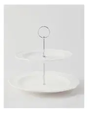 [Heritage] Scalloped Two Tier Cake Stand in White