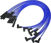ACROPIX Car Spark Plug Coil Wires Ignition Coil Harness Cable 8mm Blue Fit for Chevrolet SBC BBC Engines - Pack of 9